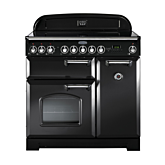 Rangemaster CDL90ECCB/C CLASSIC DELUXE 90cm Ceramic Cooker, Charcoal Black