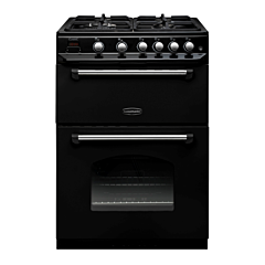Rangemaster CLA60DFFBL/C Classic 60cm Dual Fuel Freestanding Cooker, Black