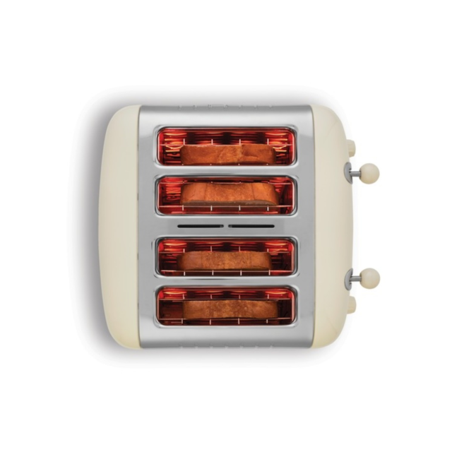 Dualit 46202 4 Slot Lite Toaster, Gloss Cream
