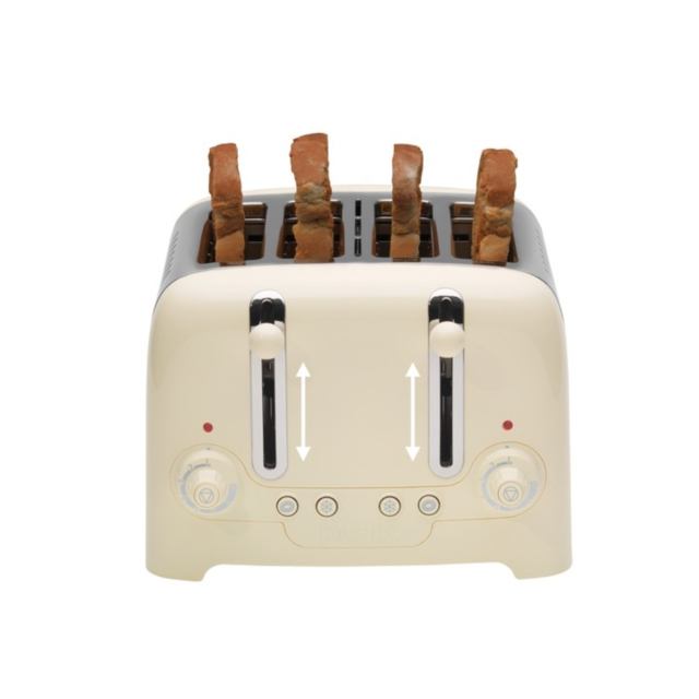 Dualit 46202 4 Slot Lite Toaster, Gloss Cream