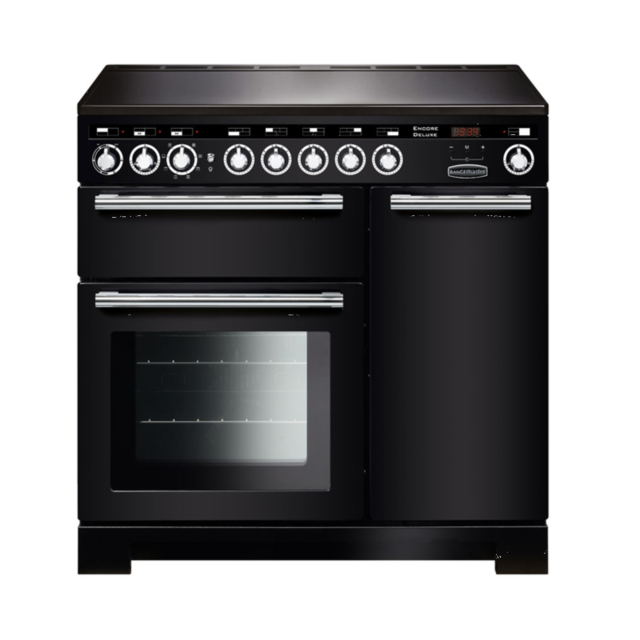 Rangemaster EDL90EIBL/C (117300) Encore Deluxe 90cm Induction Range Cooker, Black/Chrome